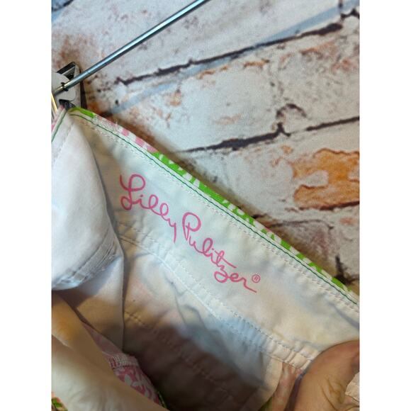 Liilly Pulitzer walsh short green pink cheat ya limeade women's size 00 - Picture 4 of 6